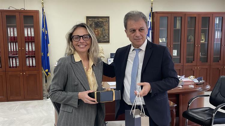 enaon EDA: Συνάντηση Francesca Zanninotti με τον Περιφερειάρχη Δυτ. Μακεδονίας Γεώργιο Αμανατίδη