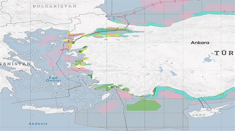 Με Χάρτη-Πρόκληση που Απεικονίζει τη «Γαλάζια Πατρίδα» Προαναγγέλλει την Απάντησή της στον Ελληνικό Θαλάσσιο Χωροταξικό Σχεδιασμό η Άγκυρα