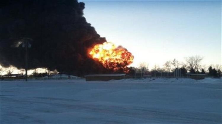 Fire Erupts After 2 Trains Derail in North Dakota