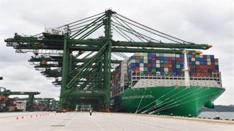Worlds Largest LNG-Powered Container Ship Calls at Singapore as Maritime Industry Tackles Climate Change