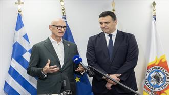 Ο Tim Höttges (Telekom),  στο υπ. Κλιματικής Κρίσης - Επίδειξη του 112 και του συστήματος ENGAGE
