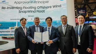 Samsung Heavy Industries: Εγκριση από την KR για Πλωτή Αιολική Πλατφόρμα 15 MW